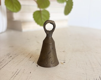 Vintage Brass bell, gold bell, mini hand bell, unique table bell, Antique Home Decor, bell trinket made in India, Hollywood regency