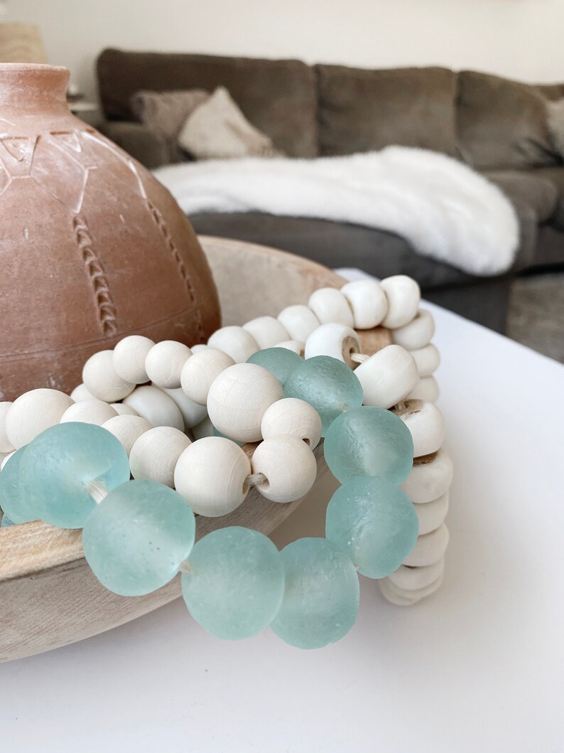 Sea Glass Sea Glass Beads Jumbo Clear Aqua Recycled Large Etsy