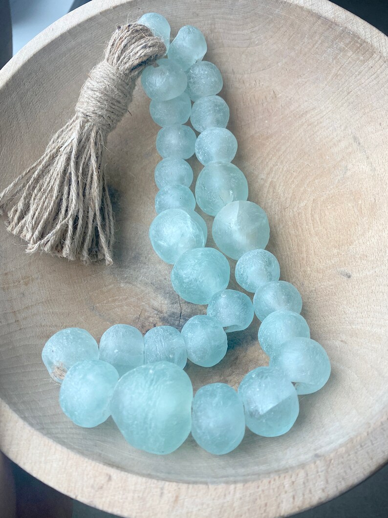 Sea Glass Decor Garland Glass Bead Garland Beaded Garland Etsy