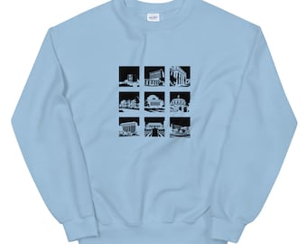 Sudadera unisex con edificios del campus de la Universidad de Columbia