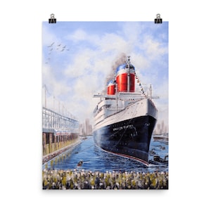 SS USA Poster Druck / Spendenfond für die SS U.S. Conservancy / Ölgemälde / Wohnheim Büro Dekor Ozean Maritim