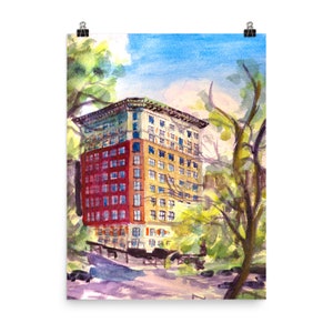 The Marvelous Mrs. Maisel Apartment Building Watercolor Poster Print and Original Painting NYC New York City Upper West Side Wall Decor Dorm