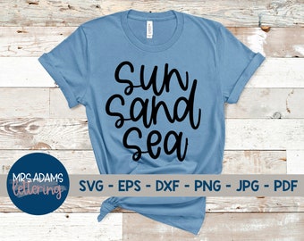 Sun Sand Sea Svg, Summer Svg, Beach Svg, Ocean Svg, Beach Life Svg, Sea Svg, Vitamin Sea Svg, for cricut, for silhouette