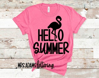 Flamingo Svg, Hello Summer Svg, Welcome Summer Svg, Summer Vibes Svg, Flamingo Shirt Svg