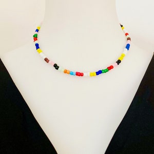 Multicolor Beaded Handmade Necklace, Colorful Necklace