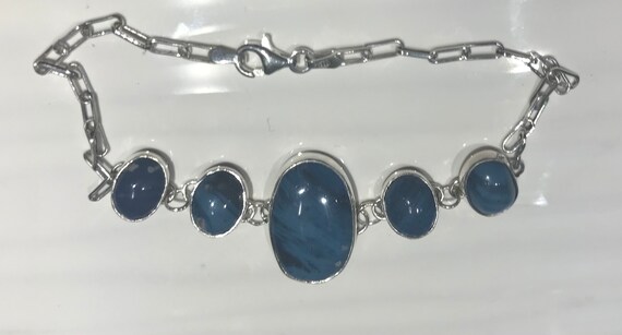 Sterling Bracelet With Blue Stones 7.5 Sterling Link | Etsy | Sterling  bracelets, Blue stone bracelet, Stone bracelet