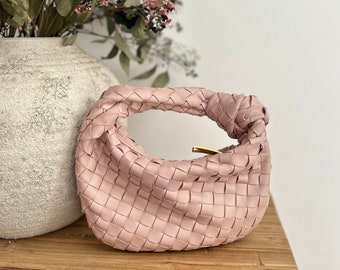 Woven Knot Bag Designer Dupe Woven Bag Geflochtene Tasche Designer Inspired Vegan Leather Dumpling Bag Woven Clutch Perfect Gift for Her