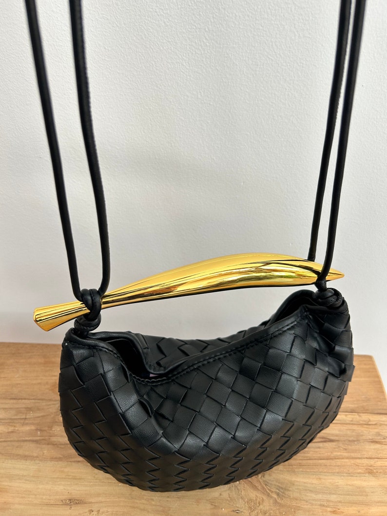 bottega veneta jodie bag black woven knot bag crossbody Woven Knot Bag Women Designer Dupe Woven Clutch Festival Bag Designer Inspired Vegan Leather Knot Bag Women Hobo Black Clutch Crossbody Bag