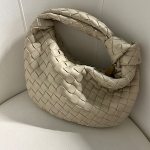 Woven Style Knot Clutch Bag Interwoven Dumpling Bag Women Small Designer Clutch Bag Interwoven Designer Purse Designer Dupe Knot Woven Bag Bottega Veneta Jodie inspired by designer stylish woman purse ideal as a gift