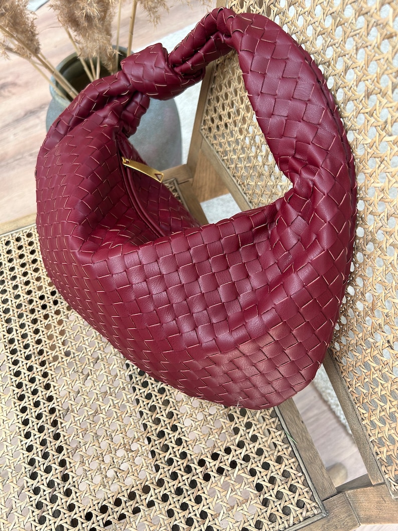 Sac à bandoulière tissé de luxe avec noeud pour femme image 5