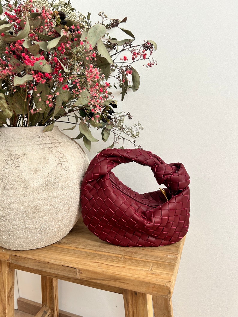 Designer Dupe Bag Woven Style Knot Clutch Bag for Women Small Dumpling Bag Women Designer Inspired Knot Bag Women Small Purse Gift for Her Bottega Veneta Jodie Bag Mini Pouch