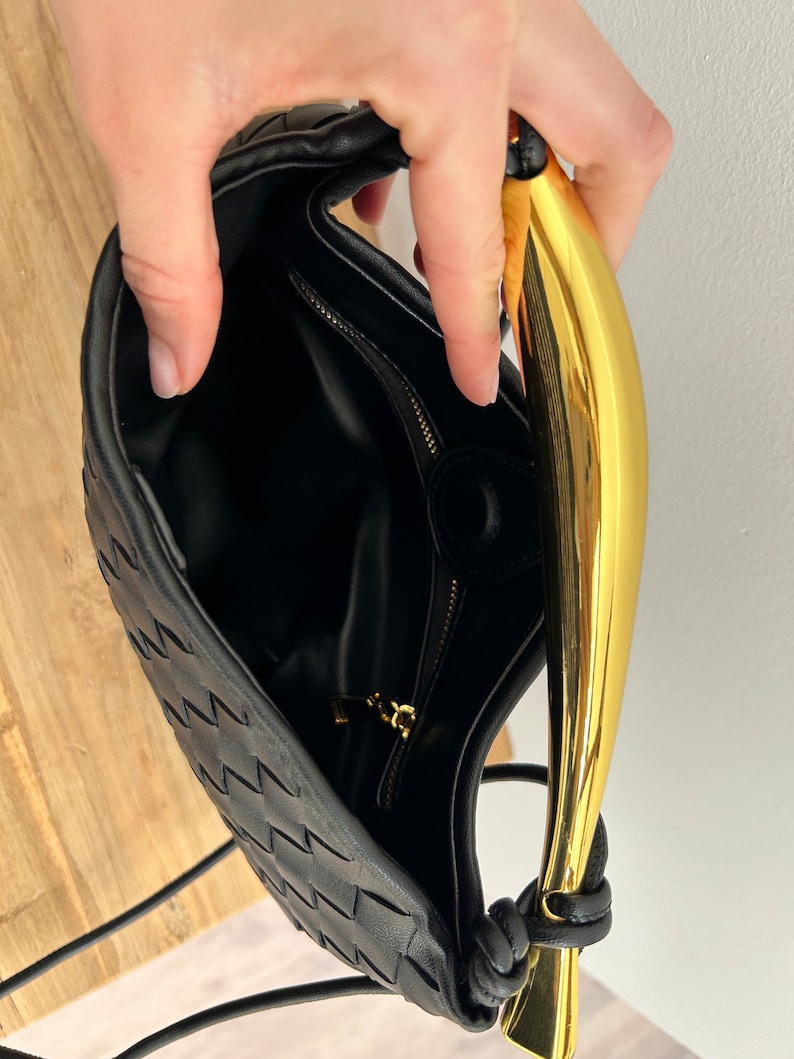 Woven Knot Bag Women Designer Dupe Woven Clutch Festival Bag Designer Inspired Vegan Leather Knot Bag Women Hobo Black Clutch Crossbody Bag Bottega Veneta Clutch