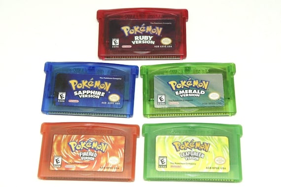 Pokemon Emerald Firered Leafgreen Ruby Sapphire Gameboy Etsy