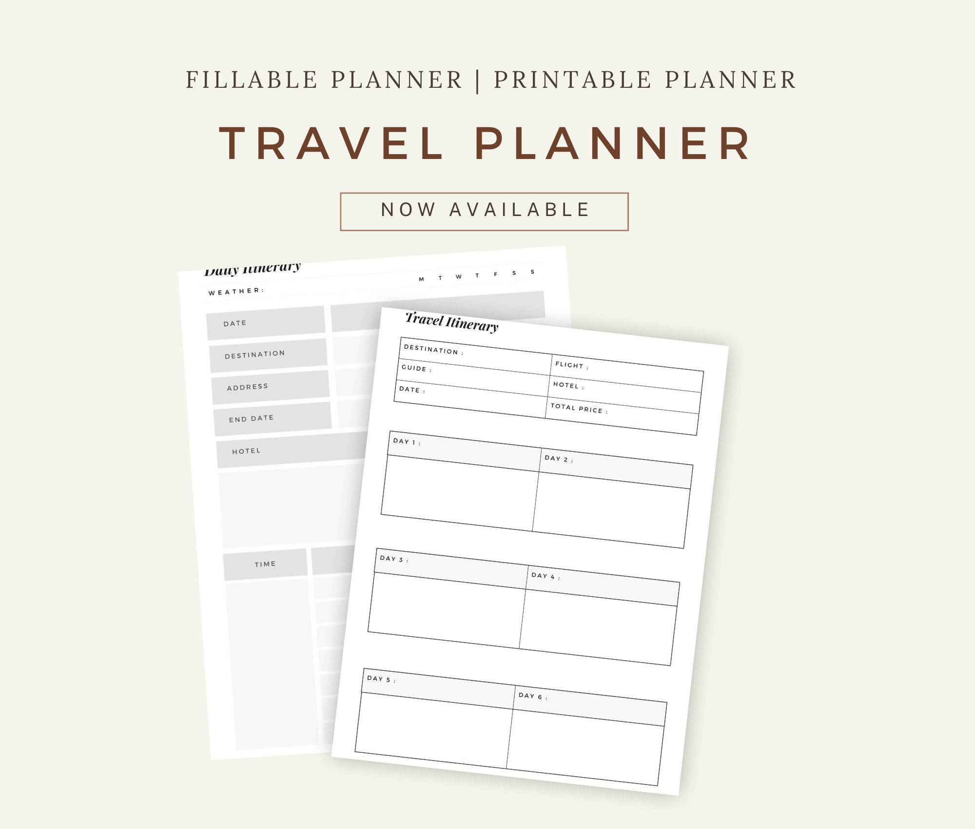 Editable Travel Planner Template Trip Itinerary Planner Canva