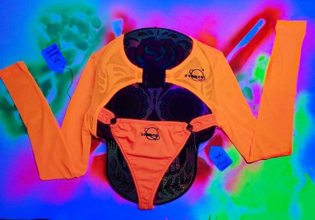 Neon Set Lingerie/ Neon Lingerie / Lingerie Set/ Rave Set / Etsy