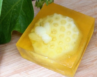 All Natural Honey Soap Bar with Bee Embed