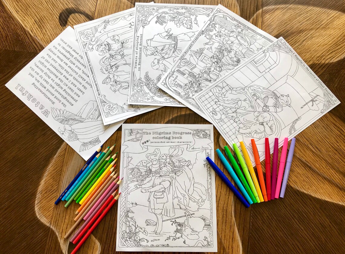 The Pilgrims Progress Coloring Book 25 Printable PDF Coloring Pages - Etsy