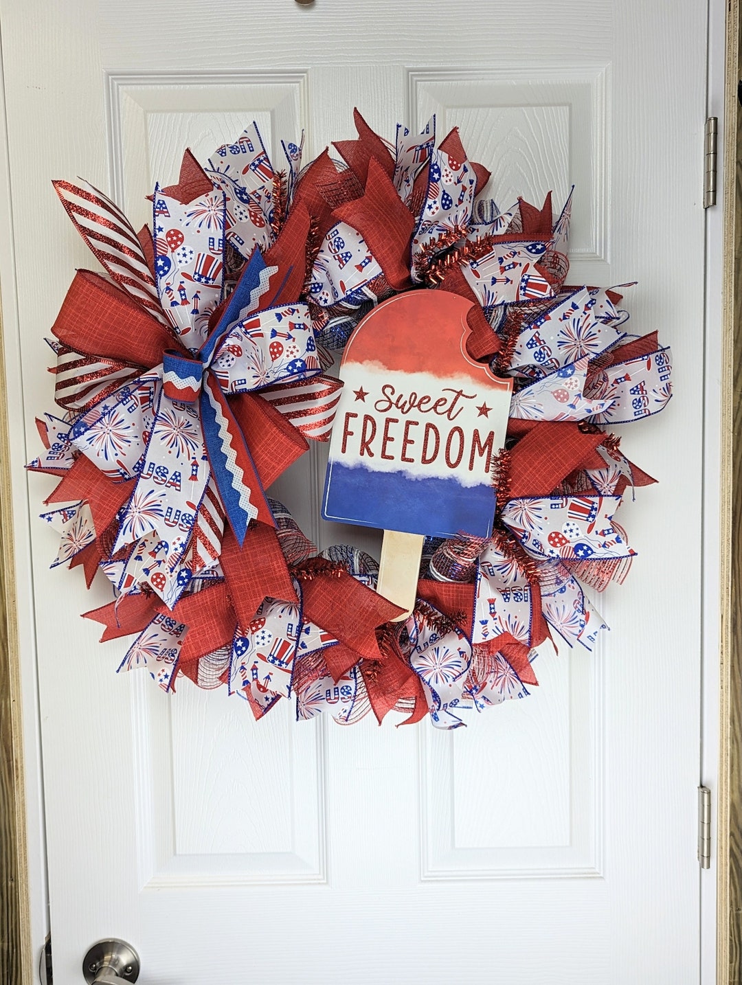 Sweet Freedom Popsicle 4th of July Patriotic Wreath, Memorial Day ...