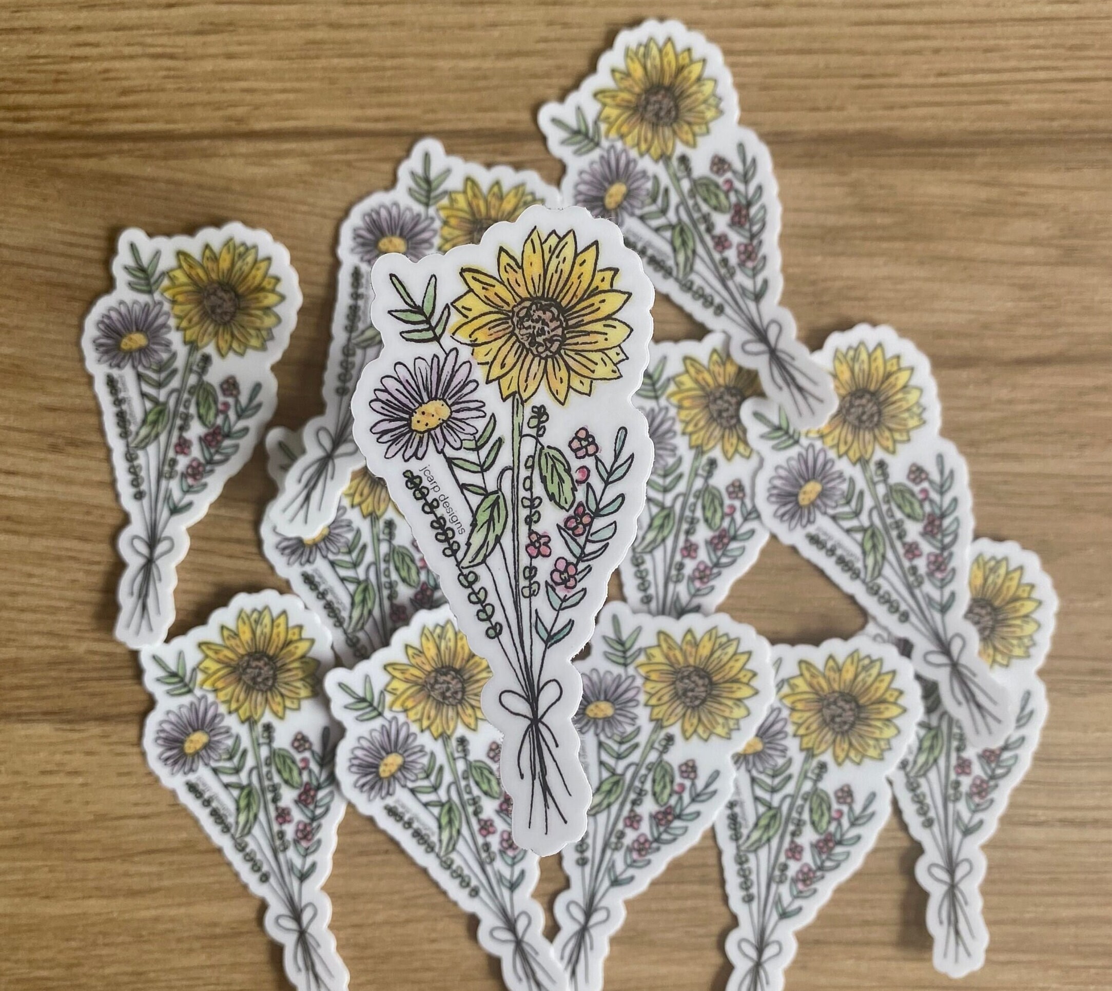 Watercolor Flower Bouquet Vinyl Sticker - Laptop, Water Bottle Decal - Etsy