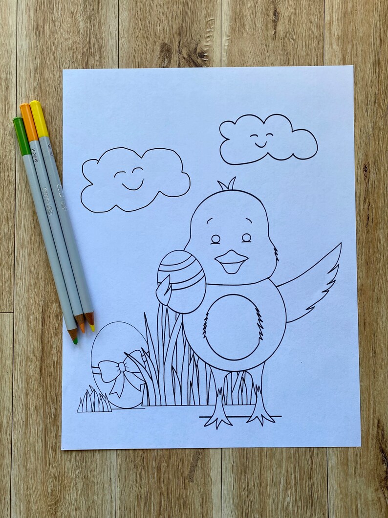 Easter Coloring Page Adult Coloring Sheets Easter Bunny Kids - Etsy