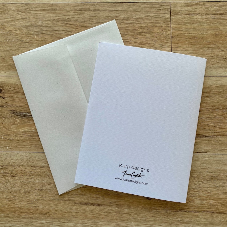 Watercolor Flower Heart Card: Minimalist Blank Greeting Card With ...