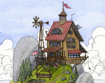 Casa en la isla - impresión artística