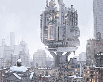 Central eléctrica - impresión artística