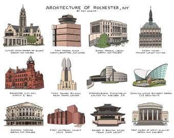 Arquitectura de Rochester, Nueva York - lámina artística