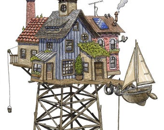 casa del cielo - impresión artística