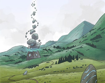 Rocas arremolinadas - impresión artística