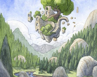 Ruinas flotantes - impresión artística