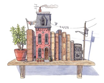 Arquitectura de estanterías - impresión artística