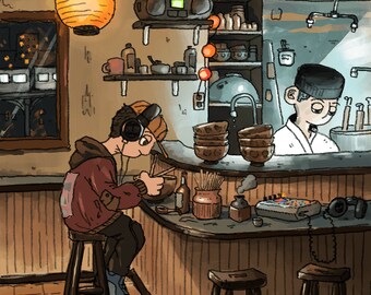 Café de ramen - impresión artística