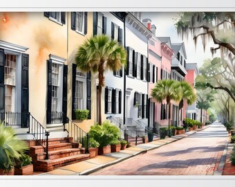 Charleston Morning Street Digital Wall Art