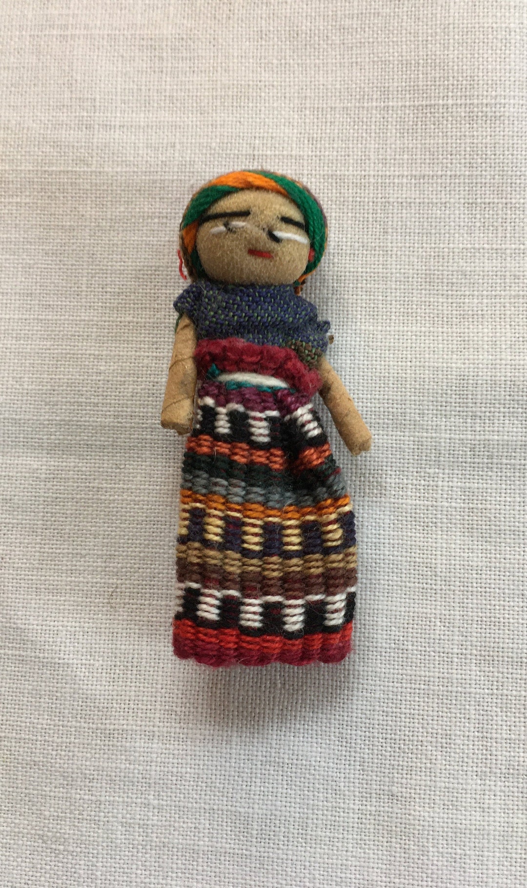Vintage Folk Art Handmade Handwoven Cloth Guatemalan Doll 3" - Etsy