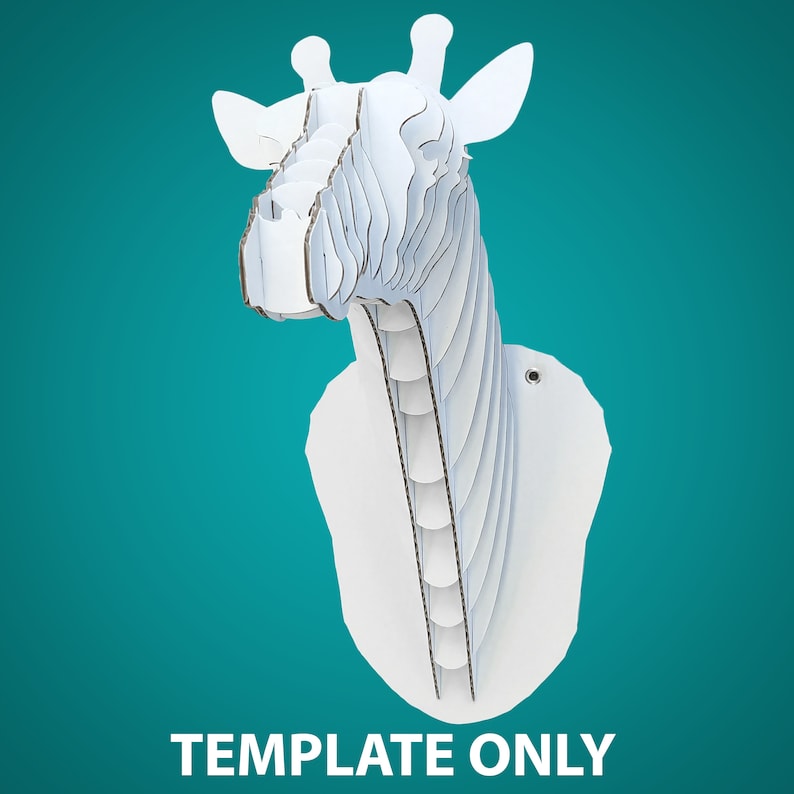 Cardboard Giraffe Head DIY Template Etsy