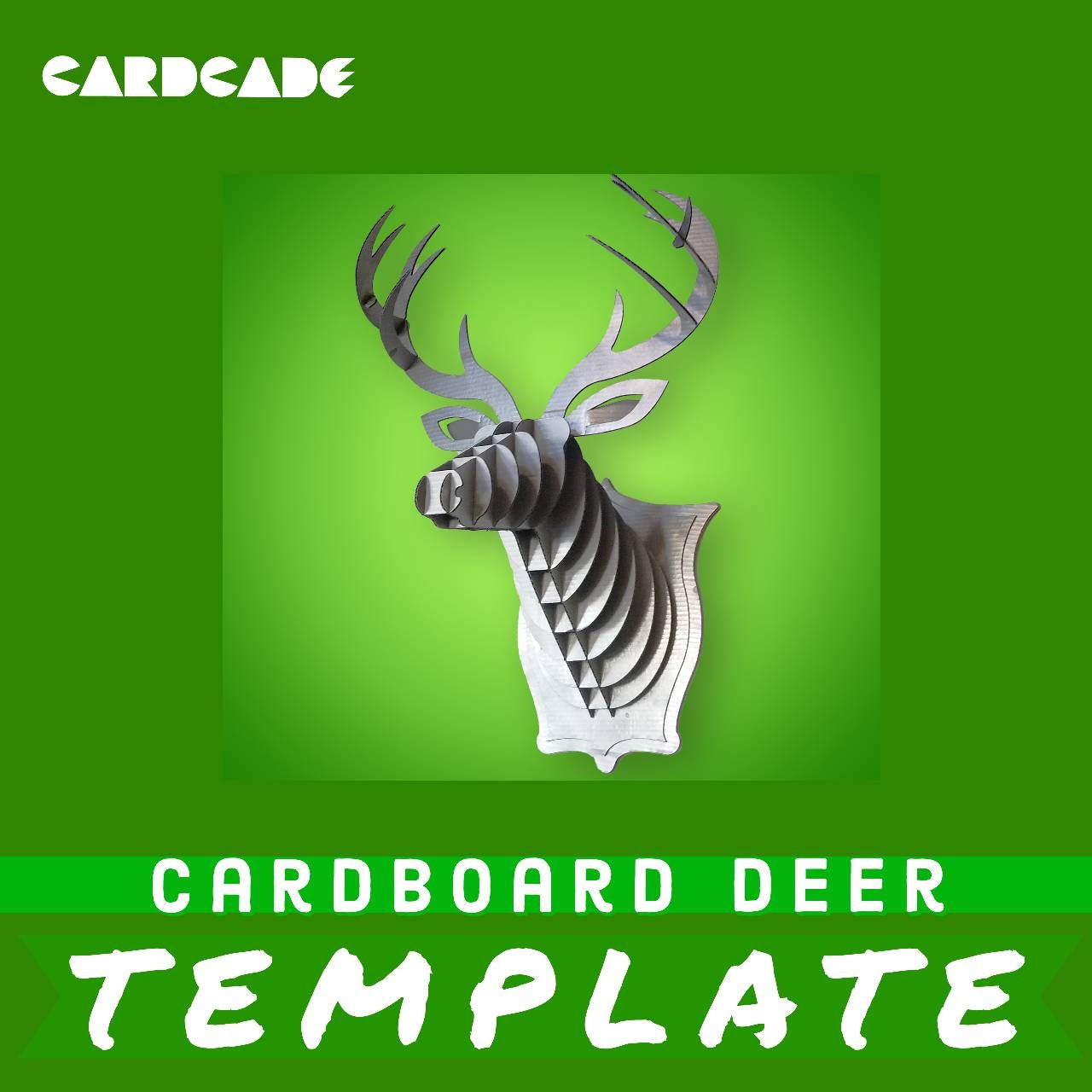 Deer Head Wall Mount cardboard Digital Template - Etsy Australia