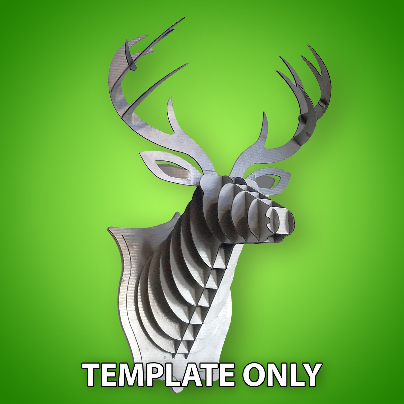 Deer Head Wall Mount cardboard Digital Template Etsy Australia