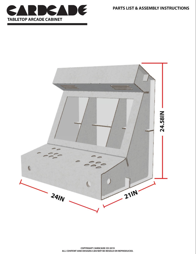 Tabletop Bartop Arcade Template Etsy