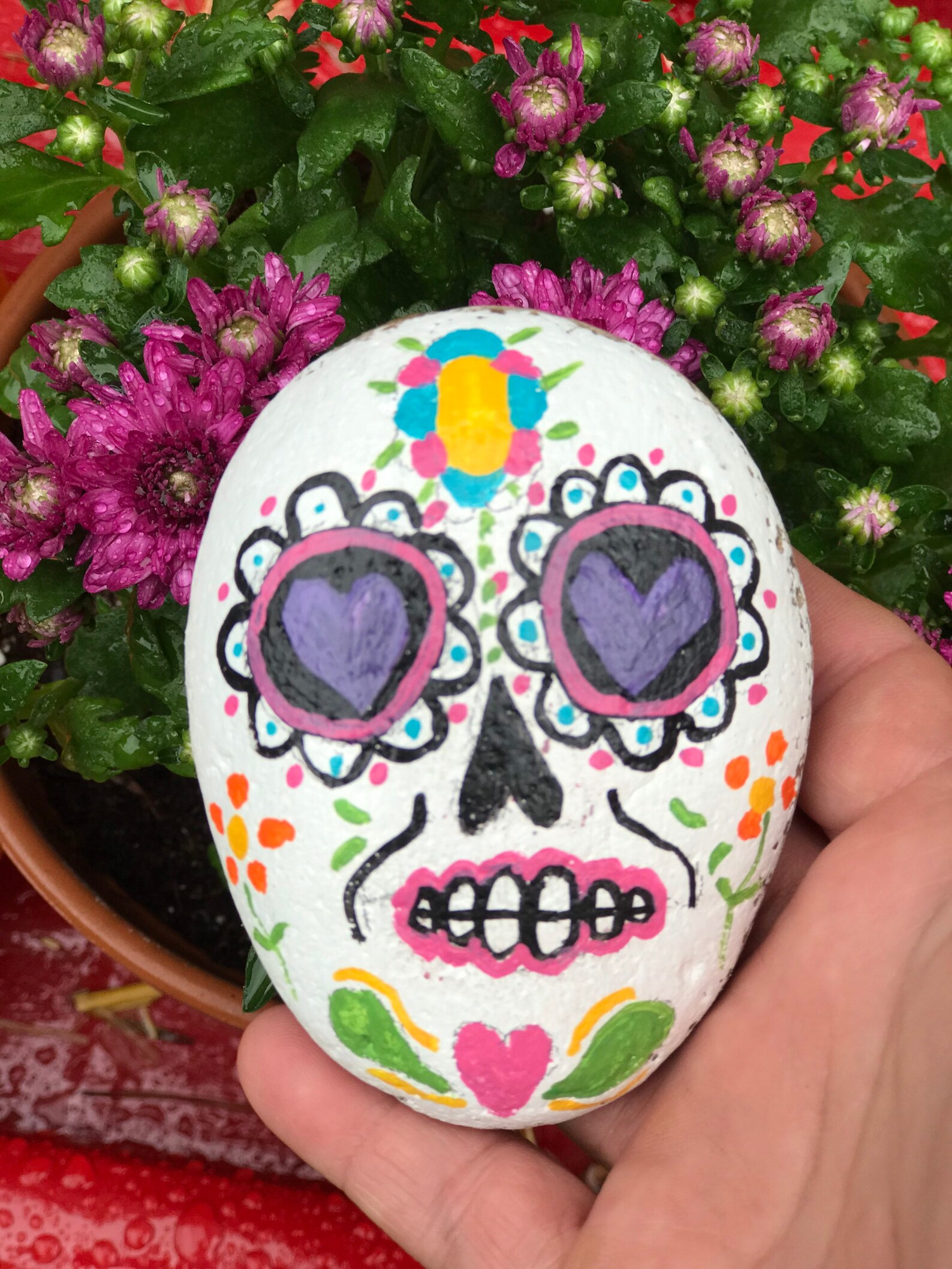 Sugar Skull Painted Rocks Etsy