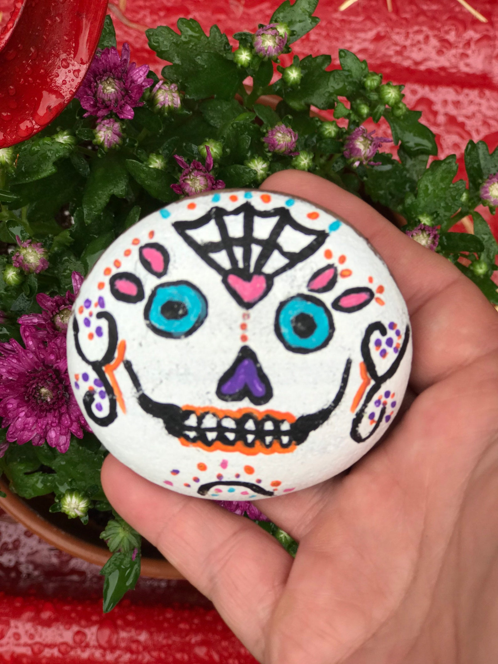 Sugar Skull Painted Rocks Etsy
