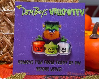 Monster McNugget Buddies Retro 90s Halloween Pails Acrylic Pin Button