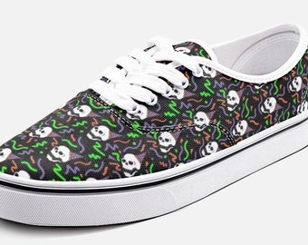 Party Skull Rad Pop-Punk Unisex Canvas Vans Style Skater Sneakers