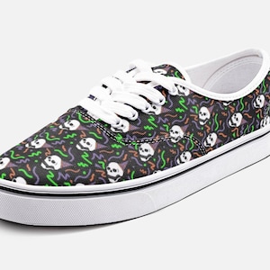 Party Skull Rad Pop-Punk Unisex Canvas Vans Style Skater Sneakers