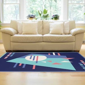Retro Realistic 80s Style Memphis Geometric Area Rugs - Etsy