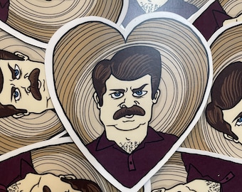 Parks and Rec Ron Swanson Nick Offerman Liebe PnR Die Cut Vinyl Aufkleber