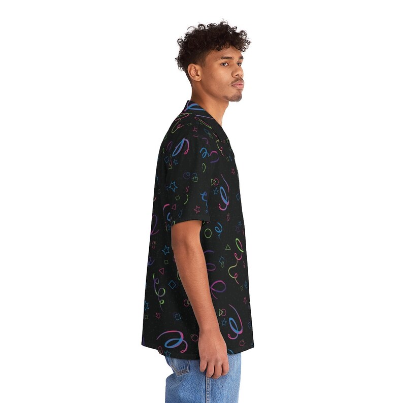 Retro Realistic 90s Arcade Rug Pattern Men's Hawaiian Shirt - Etsy