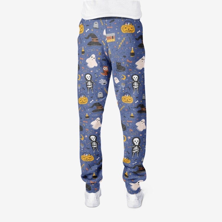 Cute Halloween Pumpkins and Spooky Ghosts Joggers Sweatpants Etsy Ireland