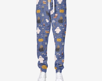 Cute Halloween Pumpkins and Spooky Ghosts  Joggers Sweatpants