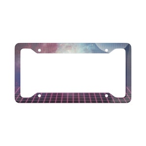 Vaporwave Retro 1980s Laser Outrun License Plate Frame